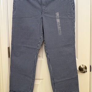 Tommy Hilfiger Navy and White Checkered Cropped Pants